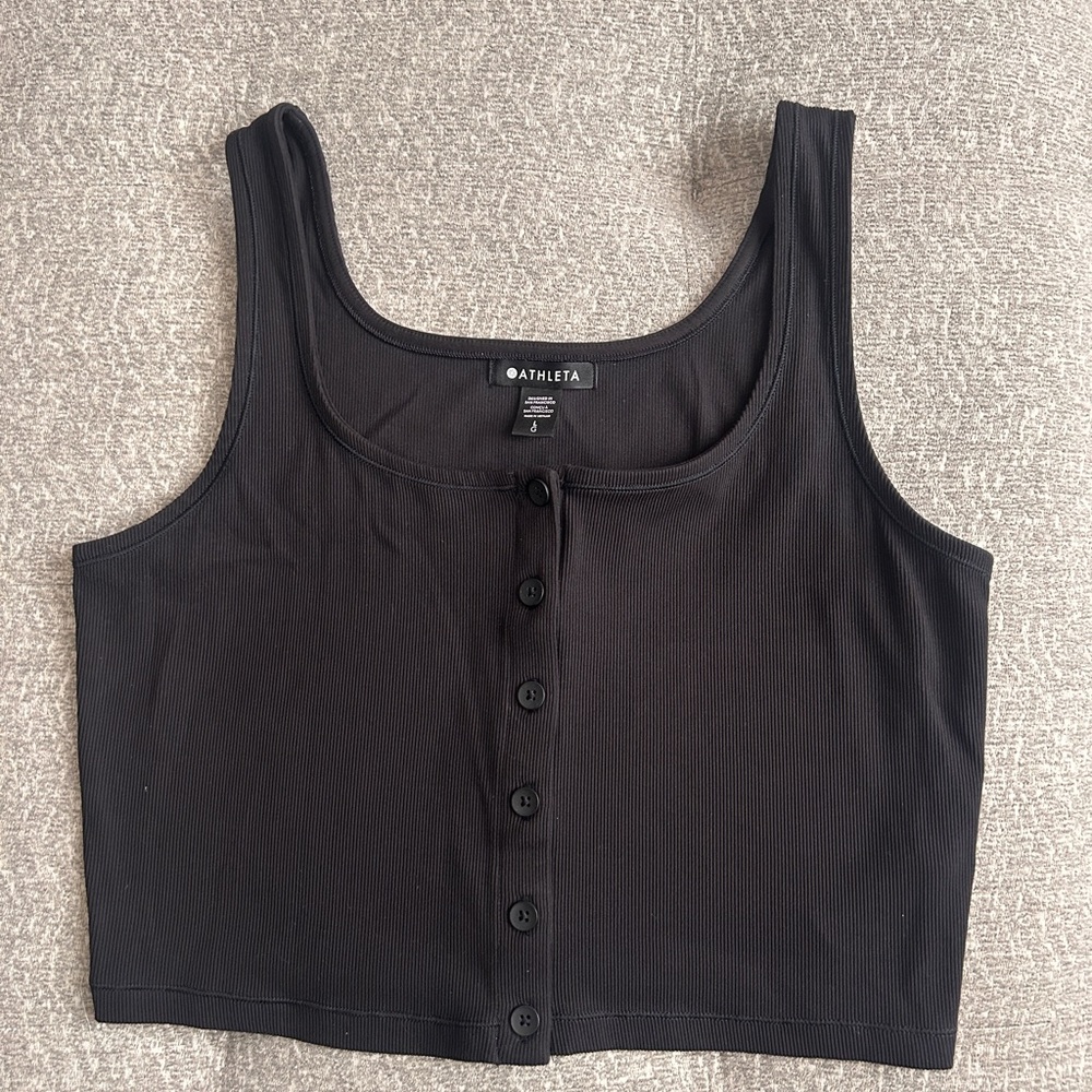 Athleta Black Half Moon Tank Top
